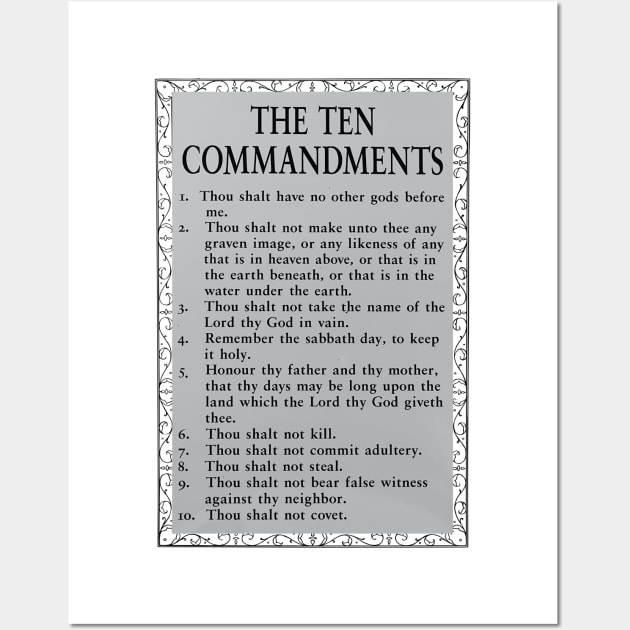 The Ten Commandments Wall Art by Claudia Williams Apparel